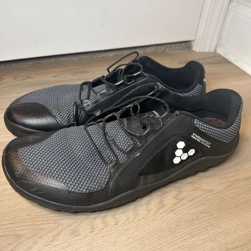 Vivobarefoot Primus Trail FG Mens EUR 49/ US 15 Black‎ Grey Barefoot Shoes